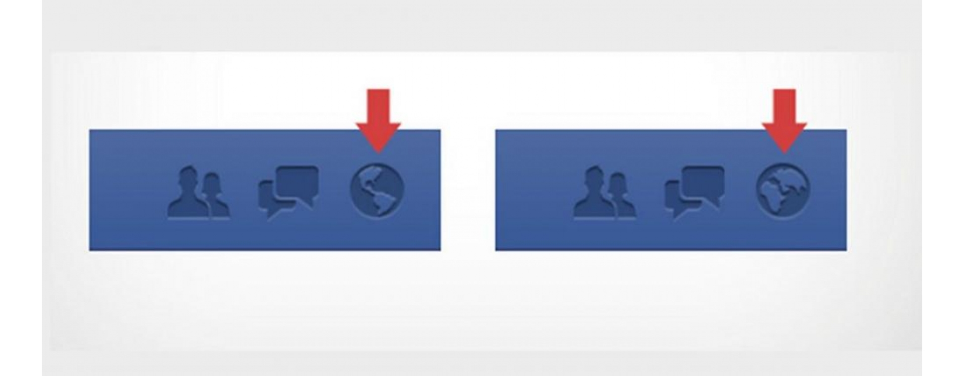 Facebook muda o ícone de notificação de acordo com o seu país 
